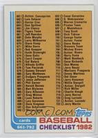 Checklist - Cards 661-792