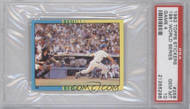 1982 Topps Album Stickers - [Base] #258 - 1981 World Series Game 4 [PSA 10 GEM MT]