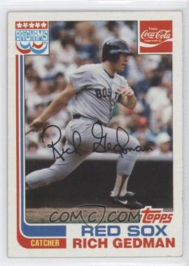 1982 Topps Coca-Cola/Brighams's Boston Red Sox - [Base] #7 - Rich Gedman