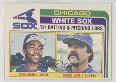 1982 Topps Team Checklists Sheet - Cut Singles #216 - Team Checklist - Chet Lemon, Dennis Lamp