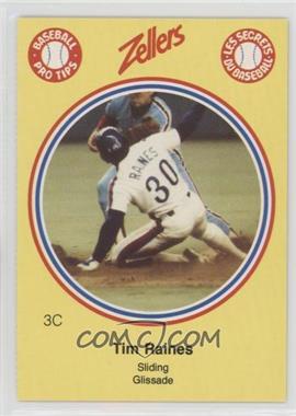 1982 Zellers Baseball Pro Tips Montreal Expos - [Base] - Separated From Panel #3C - Tim Raines
