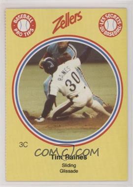 1982 Zellers Baseball Pro Tips Montreal Expos - [Base] - Separated From Panel #3C - Tim Raines