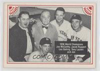 Joe McCarthy, Jacob Ruppert, Lou Gehrig, Tony Lazzeri, Joe DiMaggio