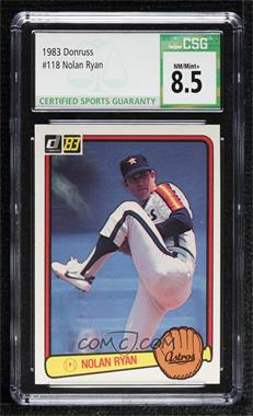 1983 Donruss - [Base] #118 - Nolan Ryan [CSG 8.5 NM/Mint+]