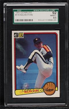 1983 Donruss - [Base] #118 - Nolan Ryan [SGC 92 NM/MT+ 8.5]