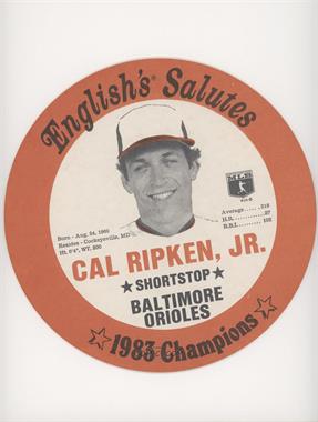 1983 English's Baltimore Orioles Chicken Bucket Lids - [Base] #_CARI - Cal Ripken Jr. [Good to VG‑EX]