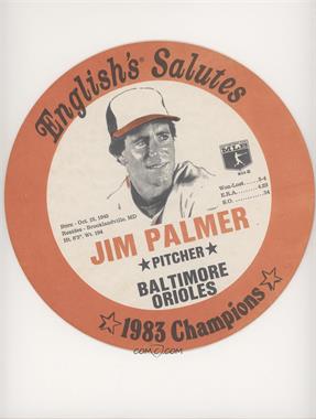 1983 English's Baltimore Orioles Chicken Bucket Lids - [Base] #_JIPA - Jim Palmer [Good to VG‑EX]