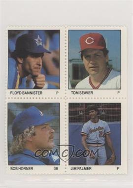 1983 Fleer Stamps - Block of Four #BSHP - Floyd Bannister, Tom Seaver, Bob Horner, Jim Palmer