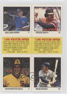1983 Fleer Stamps - Block of Four #PSMB - Gaylord Perry, Reggie Smith, John Montefusco, Wade Boggs