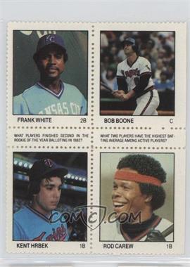 1983 Fleer Stamps - Block of Four #WBHC - Frank White, Bob Boone, Kent Hrbek, Rod Carew [Noted]