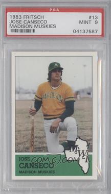 1983 Fritsch Midwest League Stars of Tomorrow - [Base] #43 - Jose Canseco [PSA 9 MINT]
