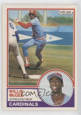 1983 O-Pee-Chee - [Base] #49 - Willie McGee (Dave Kingman playing 1st)