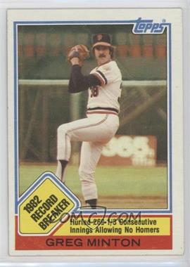 1983 Topps - [Base] #3 - Record Breaker - Greg Minton