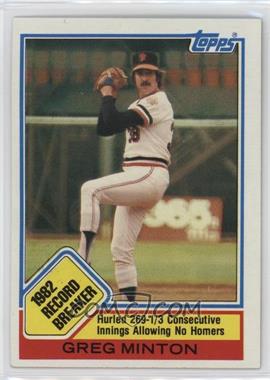 1983 Topps - [Base] #3 - Record Breaker - Greg Minton