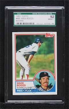 1983 Topps - [Base] #498 - Wade Boggs [SGC 92 NM/MT+ 8.5]