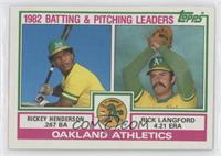 Team Checklist - Rickey Henderson, Rick Langford