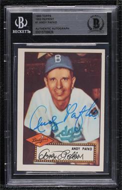 1983 Topps 1952 Reprint Series - [Base] #1 - Andy Pafko [BAS BGS Authentic]