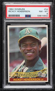 1984 Donruss - [Base] #54 - Rickey Henderson [PSA 8 NM‑MT]