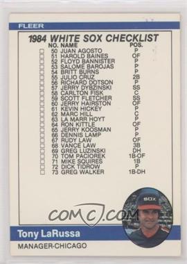 1984 Fleer - [Base] #649 - Tony LaRussa