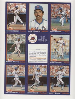 1984 New York Mets Team Issue - [Base] #SHEE - Ron Darling, Davey Johnson, George Foster, Jesse Orosco, Mookie Wilson, Rusty Staub, Keith Hernandez, Darryl Strawberry [EX to NM]