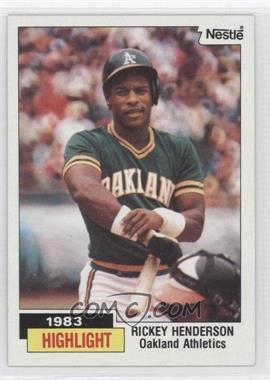 1984 Topps - [Base] - Nestle #2 - 1983 Highlight - Rickey Henderson