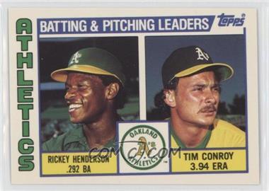 1984 Topps - [Base] - Tiffany #156 - Team Checklist - Rickey Henderson, Tim Conroy