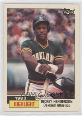 1984 Topps - [Base] - Tiffany #2 - 1983 Highlight - Rickey Henderson