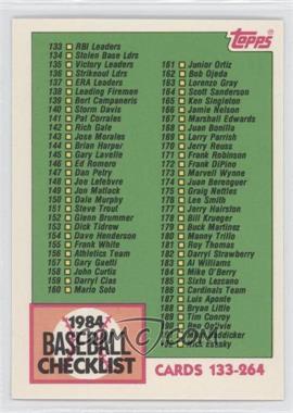 1984 Topps - [Base] - Tiffany #233 - Checklist 133-264