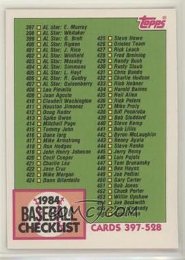 1984 Topps - [Base] - Tiffany #527 - Checklist 397-528