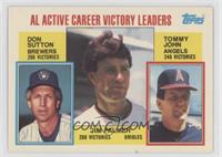 Career Leaders - Don Sutton, Jim Palmer, Tommy John