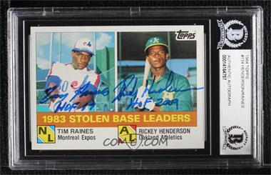 1984 Topps - [Base] #134 - League Leaders - Tim Raines, Rickey Henderson [BAS BGS Authentic]