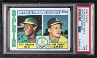 Team Checklist - Rickey Henderson, Tim Conroy [PSA 7 NM]