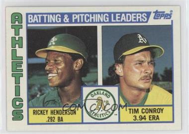 1984 Topps - [Base] #156 - Team Checklist - Rickey Henderson, Tim Conroy