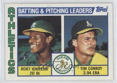 1984 Topps - [Base] #156 - Team Checklist - Rickey Henderson, Tim Conroy