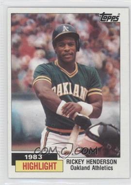 1984 Topps - [Base] #2 - 1983 Highlight - Rickey Henderson