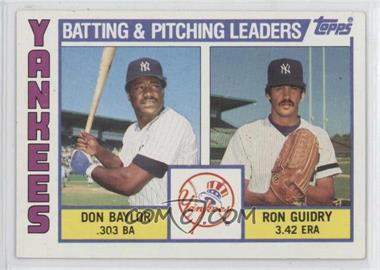 1984 Topps - [Base] #486 - Team Checklist - Don Baylor, Ron Guidry [Good to VG‑EX]