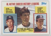 Career Leaders - Don Sutton, Jim Palmer, Tommy John