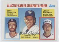 Career Leaders - Bert Blyleven, Don Sutton, Jerry Koosman