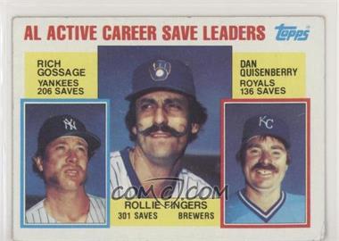 1984 Topps - [Base] #718 - Career Leaders - Rich Gossage, Rollie Fingers, Dan Quisenberry [Good to VG‑EX]