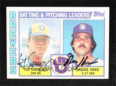 1984 Topps - [Base] #726 - Team Checklist - Ted Simmons, Moose Haas [JSA Certified COA Sticker]