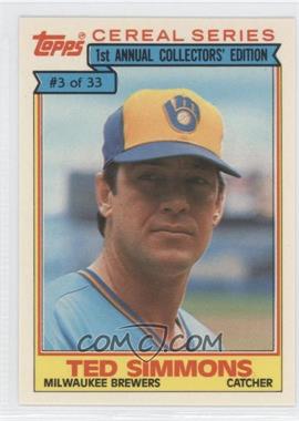 1984 Topps Cereal Series - Food Issue [Base] #3 - Ted Simmons