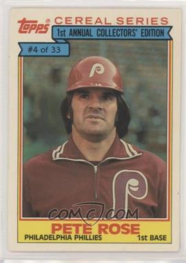 1984 Topps Cereal Series - Food Issue [Base] #4 - Pete Rose [Good to VG‑EX]
