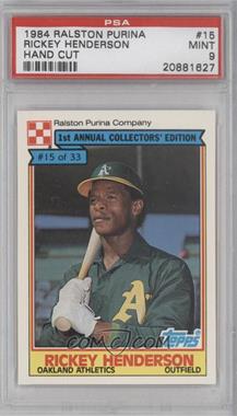 1984 Topps Ralston Purina - [Base] #15 - Rickey Henderson [PSA 9 MINT]