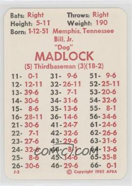 1985 APBA Baseball 1984 Season - [Base] #_BIMA - Bill Madlock