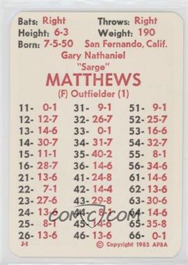 1985 APBA Baseball 1984 Season - [Base] #_GAMA.1 - Gary Matthews
