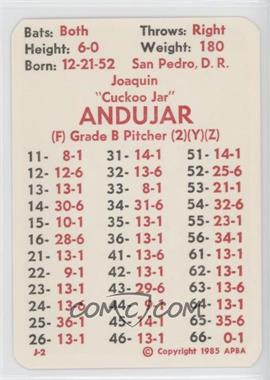 1985 APBA Baseball 1984 Season - [Base] #_JOAN - Joaquin Andujar