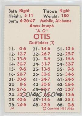 1985 APBA Baseball 1984 Season - Perforated #_AMOT - Amos Otis