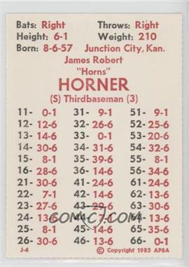 1985 APBA Baseball 1984 Season - Perforated #_BOHO - Bob Horner