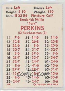 1985 APBA Baseball 1984 Season - Perforated #_BRPE - Broderick Perkins