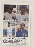 Coaches & Trainer (Q.V. Lowe, Jerry McNertney, Mickey Vernon, Steve Donohue)